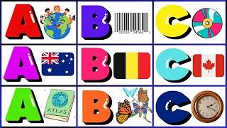 ENGLISH ALPHABETS || A TO Z ||A for Animation ||A for Australia ||A for Atlas || English Vocabulary