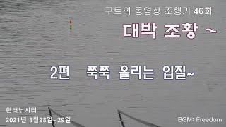 쭉쭉 올리는 시원한 입질 - 구트의 동영상 조행기 46화 - 2편 - 장대낚시, 잉어낚시, 향어낚시, 찌올림, 한터낚시터,시원한 입질