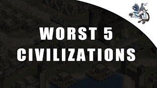 Worst 5 (1v1 Full Random) AoE2 Civilizations