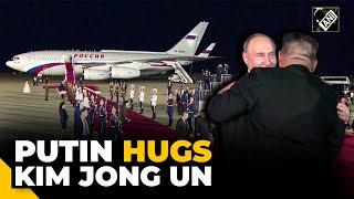 Russian President hugs Kim Jong Un as he lands in North Korea for his first visit in 24 years