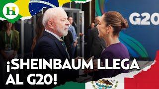 ¡Claudia Sheinbaum ya está en Brasil! Así fue recibida por el presidente Lula da Silva en el G20