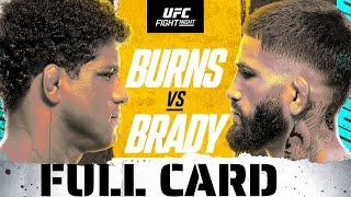 UFC Fight Night -  Burns vs. Brady Full Card Preview & Predictions