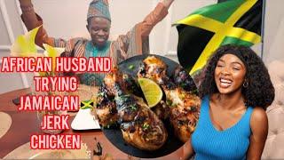 MY AFRICAN Husband tries Jamaican jerk Chicken for the first time, !! Never again,