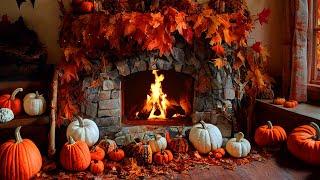 Cozy Autumn Fireplace Sounds 8h - Relaxing Autumn Ambience - Halloween Ambience