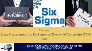 Lean vs Six Sigma vs Theory Of Constraint| Management Theory |Process Improvement |IT Expert System