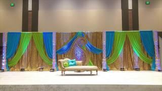 BEHIND THE SCENES: Wedding Stage Setup with Fabric Backdrop by Elegance Decor