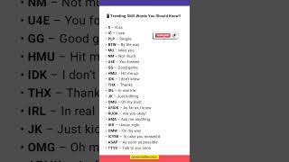 Trending SMS Words You Must Know | Learn English Fast | Learn and Success #Shorts