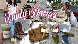 Daily Diaries  day in my life: slow morning, thrifting, thrift haul 🫶