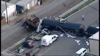 DENVER TRAIN CRASH 2013: Train Crashes Through A Maintenance Yard Building