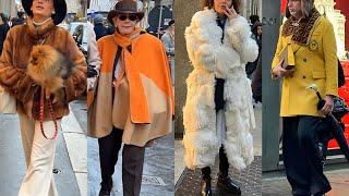 ICONIC ITALIAN STREET TRENDS | MILAN FASHION TOUR DECEMBER 2024 || SPECIFIC OUTFITS STYLE IN WINTER