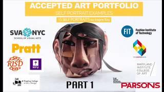 ACCEPTED!! ART PORTFOLIO examples- SELF PORTRAITS- Part 1