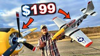 Two UNDER $200 RC Warbird Planes - Arrows P51 Mustang & T28 Trojan