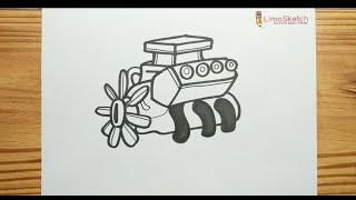 HOW TO DRAWING CAR ENGINE