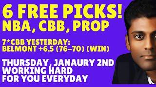 NBA Picks, Predictions & Bets | College Basketball Picks & Bets  01/02/25 | Indian Cowboy Picks