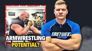 Armwrestling Coach critiques BRIAN SHAW armwrestling training