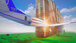 10 Buildings Boeing Plane Crash Dynamics Destruction Mods Multi POV - Teardown