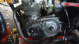 Triumph Trident to get new primary and rear drive chains plus oil and filter.