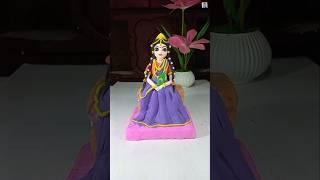 How to Make a Beautiful Radha Idol Sitting on a Throne | Super Clay #Radha Rani Idol making #Radha