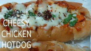 cheesy chicken hot dog bun recipe.Idea recipe for iftar. ( Ramzan special)  sunday cooking recipes.