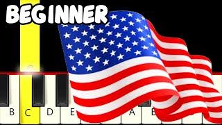 National Anthem of USA (The Star-Spangled Banner)  - Fast and Slow Piano Tutorial - Beginner