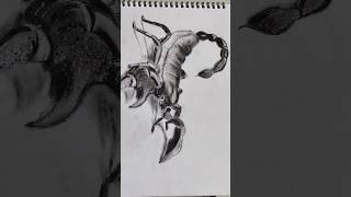 3D scorpion .. realistic drawing #shorts #realistic #art #drawing