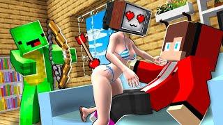 MIKEY USED the ARROWS of LOVE on TV WOMAN SWIMSUIT!? GIRL FELL in LOVE with JJ in Minecraft - Maizen