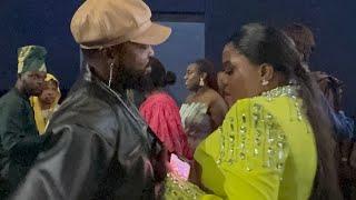 TOYIN ABRAHAM DEEPLY HUGS KOLA AJEYEMI AT THE PREMIERE OF ALAKADA BAD AND BOUJEE