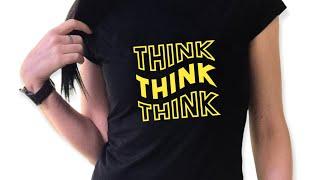 Think think think print t-shirt  fashion trend  motivational clothing  small business  etsy shop