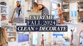 2024 EXTREME FALL CLEAN + DECORATE MY WHOLE HOUSE! FINISHED Clean + Decorate for 2024!