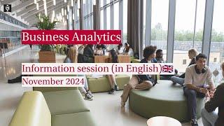 UvA | Bachelor’s in Business Analytics: online information session - in English (November ’24)