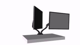 Gas Spring Dual LCD Desk Monitor Mount Arms - |Texonic Model QX20|