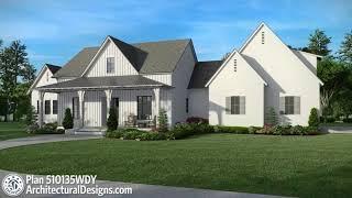 4-Bedroom Modern Farmhouse Plan 510135WDY Virtual Tour | ADHOUSEPLANS Luxury Farmhouse 3600+ SqFt