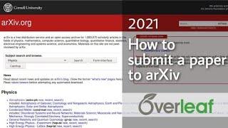 How to submit a paper to arXiv (2021)