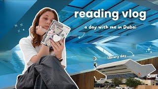 relaxing reading vlog in Dubai ️ a day in my life, library day reading alone