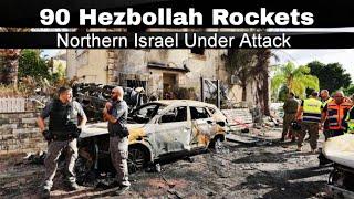 Northern Israel Under Attack: 90 Hezbollah Rockets Hit Haifa!