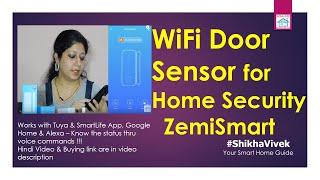 WiFi Door Sensor Home Security Alarm System ZemiSmart | Google Home Alexa Homekit Tuya SmartLife App