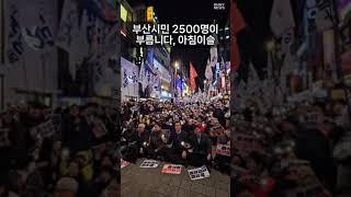 '윤석열 퇴진' 부산시민 2500명의 '아침이슬' 떼창 [현장]