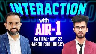 Meet AIR-1 | CA FINAL | Harsh Choudhary