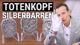 Totenkopf Silberbarren  Antikes Finish  Nur 1.000 Stück