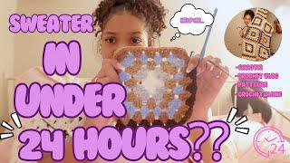 can i crochet a sweater in under 24 hours?? | Pt. 1 | crochet vlog