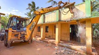 JCB 3DX Breaker Goes to Demolish Old School and pick up iron bars in Udangudi | jcb video