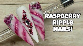 Raspberry Rippple Floral Nail Art Tutorial