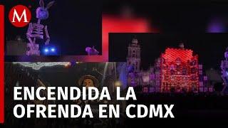 Encienden la Ofrenda Monumental en el Zócalo de la Ciudad de México