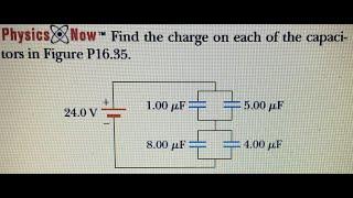Find the charge on each of the capacitors in Figure.