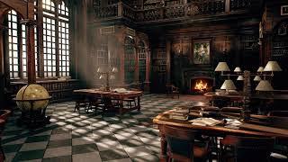 Hogwarts Library Ambience | Harry Potter & Fireplace - for Studying, Focusing & Sleep