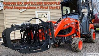 Kubota BX- ARTILLIAN Grapple + Pallet Forks (First Impressions + First use!!)