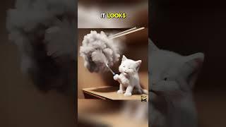 The Little White Kitten’s Cleaning Chaos #cat #catsnkittens #cuteanimal #funny #kittencomedy