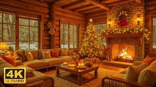 Cozy Christmas Ambience |  Relaxing Christmas  Instrumental Music & Crackling Fireplace Sounds 