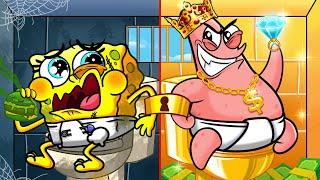 RICH PRISON  vs POOR PRISON | Prison escape journey of Spongebob || Spongebob Squarepants Animation