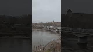 Border Narva Estonia Ivangorod Russia граница Нарва/Ивангород